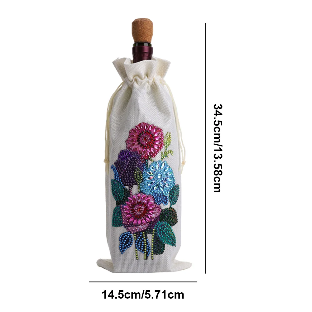 DIY Flowers Diamond Painting Wine Bags Creative Diamond Art Liquor Bottle Covers