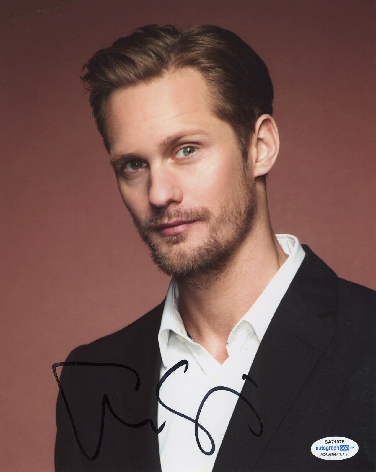 ALEXANDER SKARSGARD SIGNED 8x10 Photo Poster painting #2 TRUE BLOOD LEGEND OF TARZAN ACOA COA