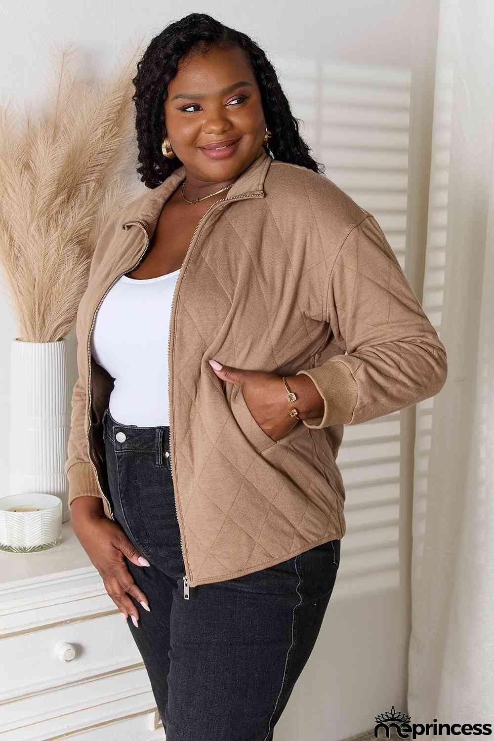 Heimish Full Size Zip-Up Jacket with Pockets