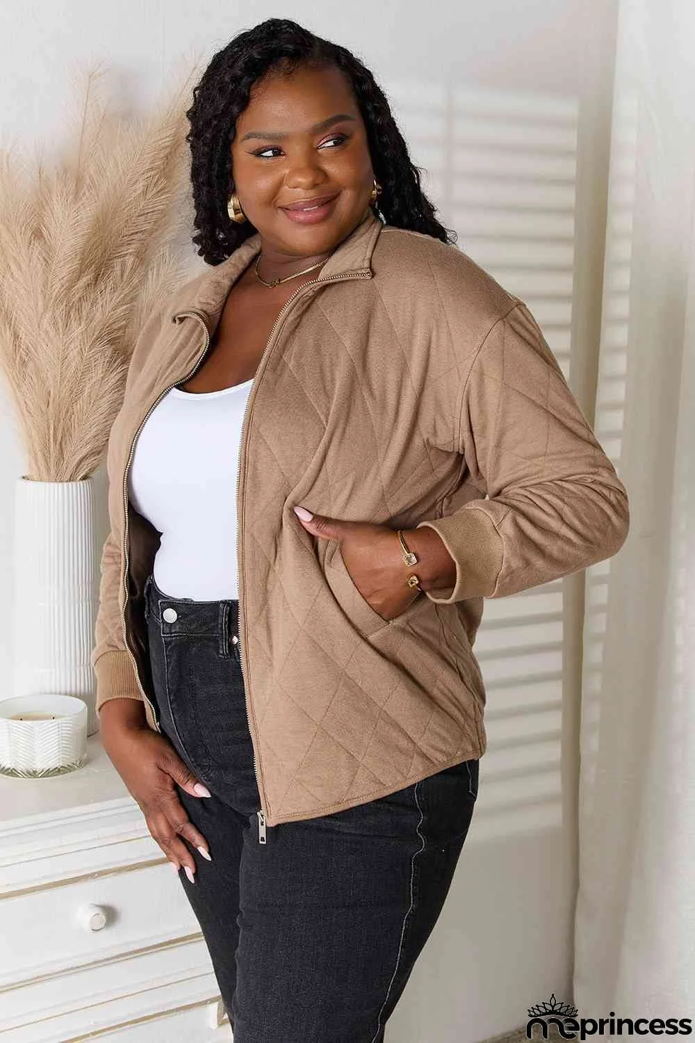 Heimish Full Size Zip-Up Jacket with Pockets