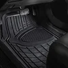 FH Group Automotive Floor Mats - Heavy-Duty Rubber Floor Mats for Cars, Universal Fit Full Set, Climaproof & Trimmable Floor Mats for Most Sedan, SUV, Truck, Black