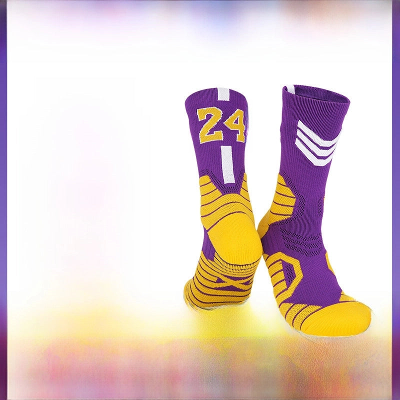 Curry Professional Basketball Socks Men’s High-top Breathable Combat Socks Training Mid-calf Socks Non-slip Sports Socks Men’s