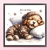 Sleeping Puppy-11CT Stamped Cross Stitch 40*40cm/15.75*15.75in