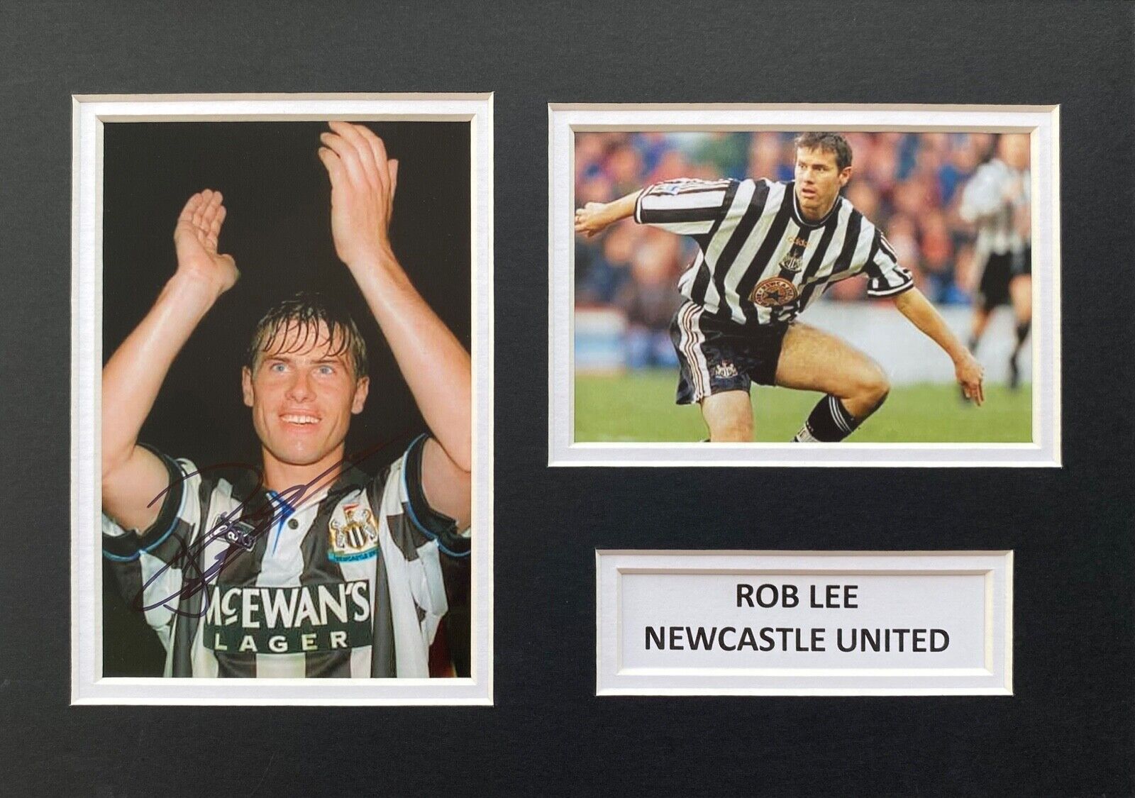 ROB LEE HAND SIGNED A4 Photo Poster painting MOUNT DISPLAY NEWCASTLE UNITED AUTOGRAPH FOOTBALL 4