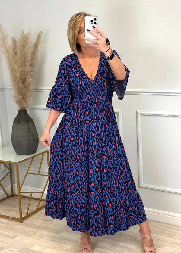 💃🐆Leopard Shirred Waist Dress