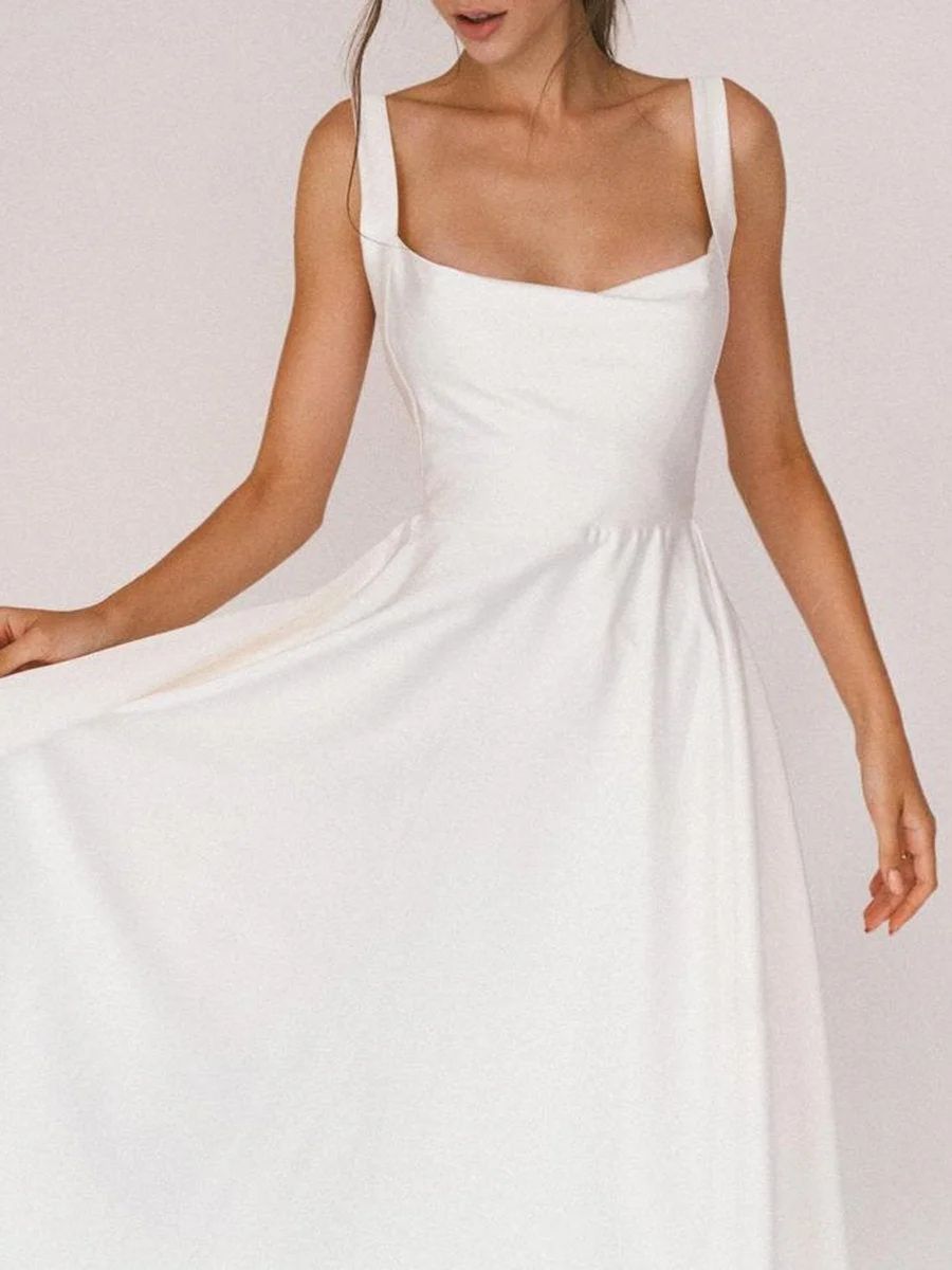 Fashionable sleeveless A-line dress