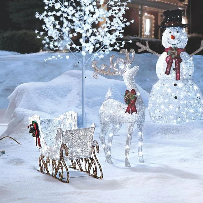 technology-Reindeer & Sleigh Pre-Lit LED Christmas Lawn Décor - 2 Piece Set
