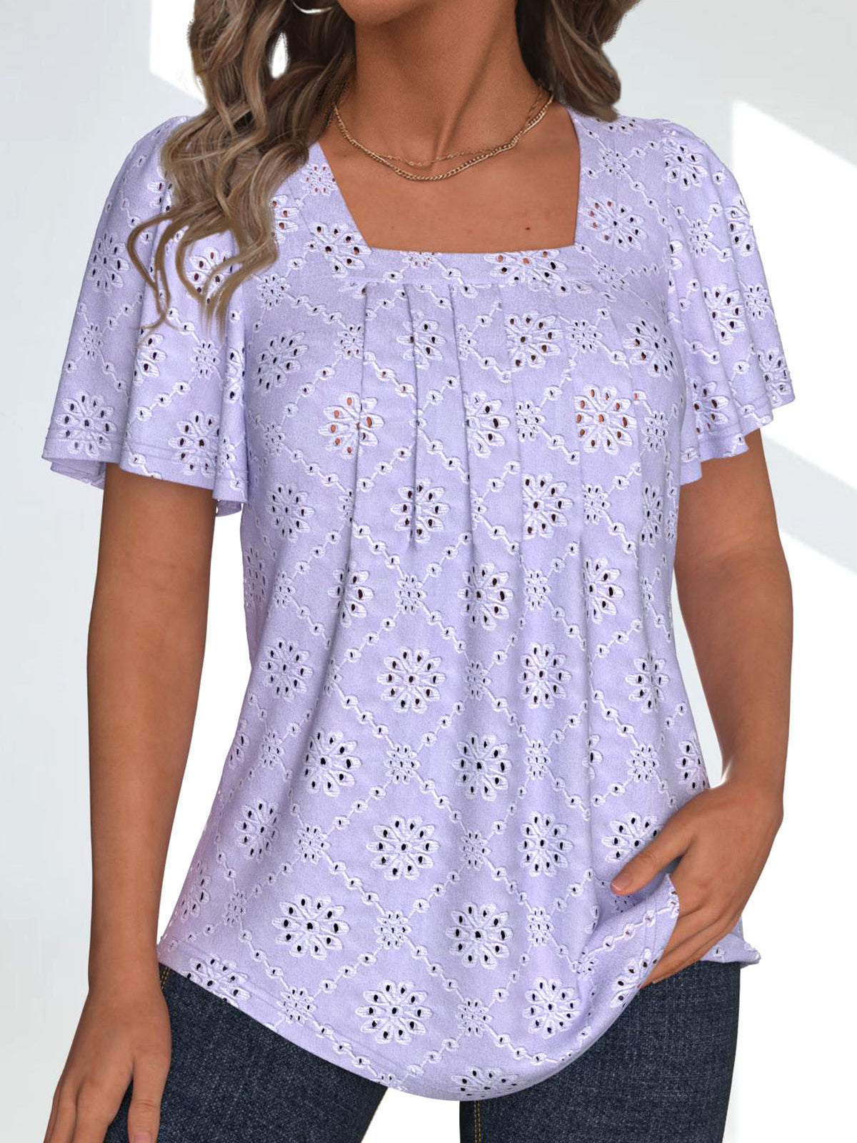 Women Half Sleeve V-neck Solid Color Dress