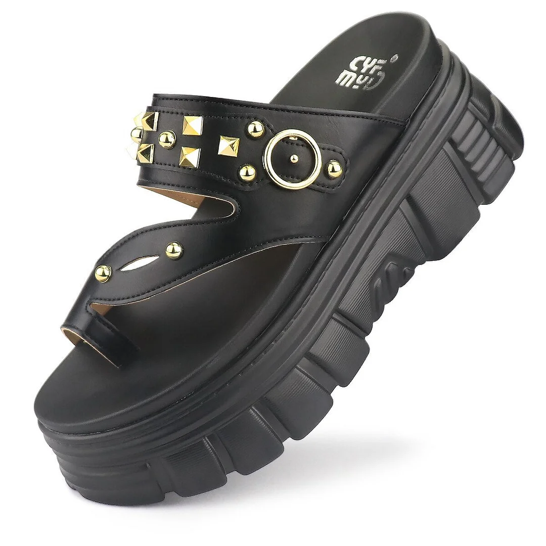 Summer Women's Sandals Sexy Open Toe Hand-Designed Stud High Heels Sandals Fashion Platform Sandals Wedges Shoes For Women