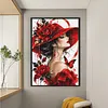 Stamped Cross Cross cross stitch kit for Adults Red Hat Lady 11CT 24x16in tapestrymarket