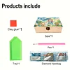5D DIY Diamond Painting Handmade Wood Storage Box Crystal Storage Case (Rabbit)