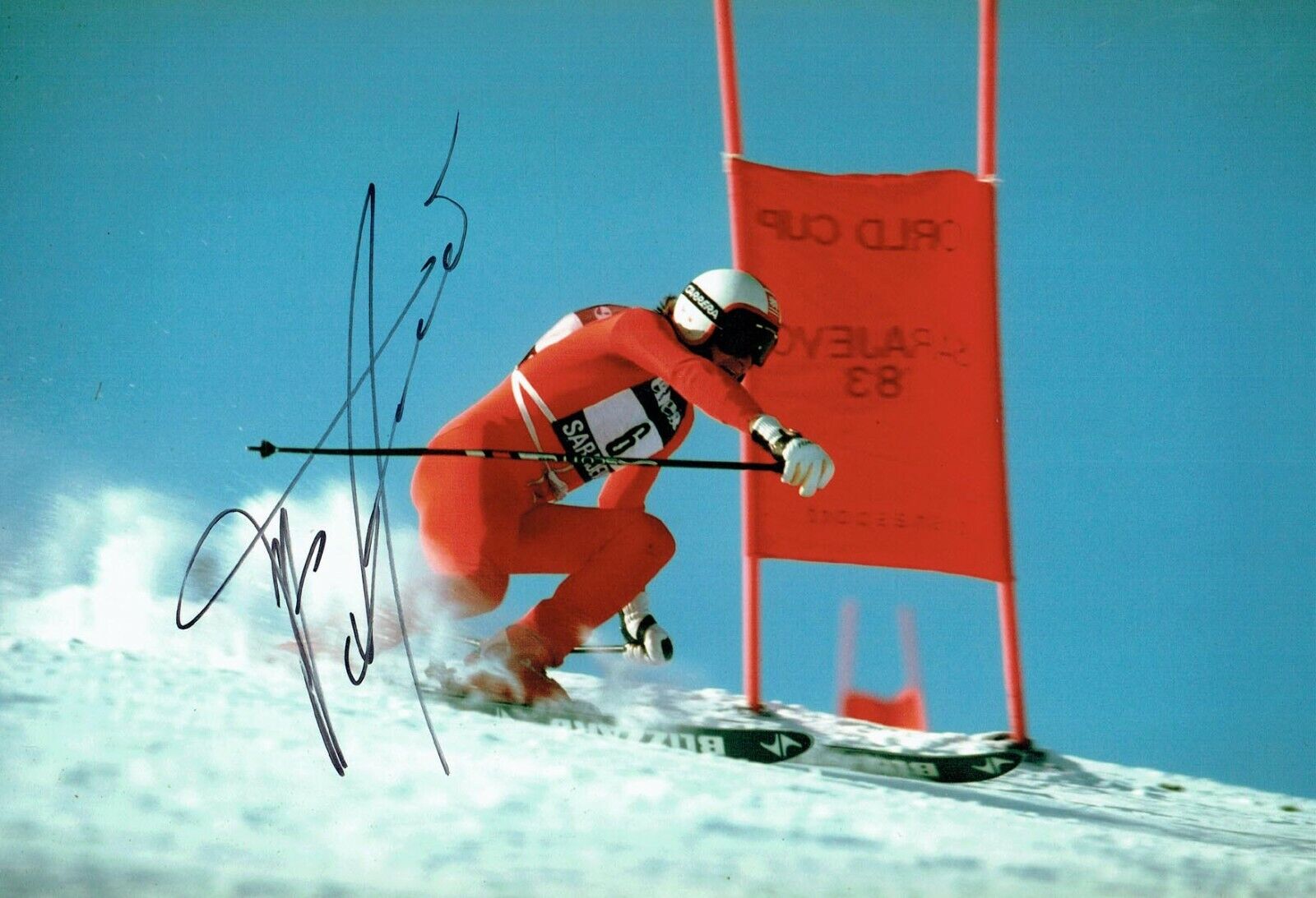 Franz KLAMMER Signed 12x8 Autograph Photo Poster painting AFTAL RD COA Alpine Ski Racer Downhill