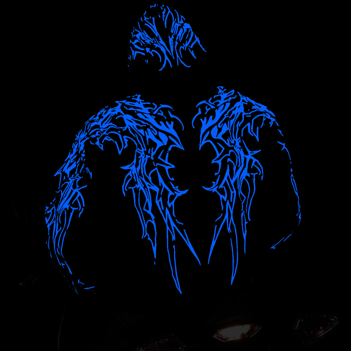 Luminous Gothic Graphic Cotton Blend Hoodie