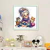 Sewing Old Lady-11CT Stamped Cross Stitch 40*40cm/15.75*15.75in tapestrymarket