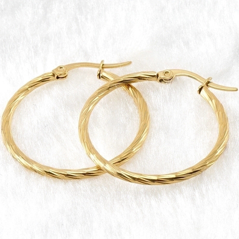 Minimalist Circle Gold Plated 304 Stainless Steel 18K Gold Plated Stainless Steel Earrings