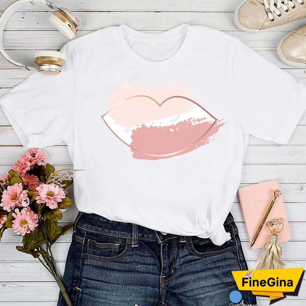 T-shirts Women Love Geometric Trend Style 90s Spring Summer Tshirt Top Lady Print Clothes Graphic Female Tee T-Shirt