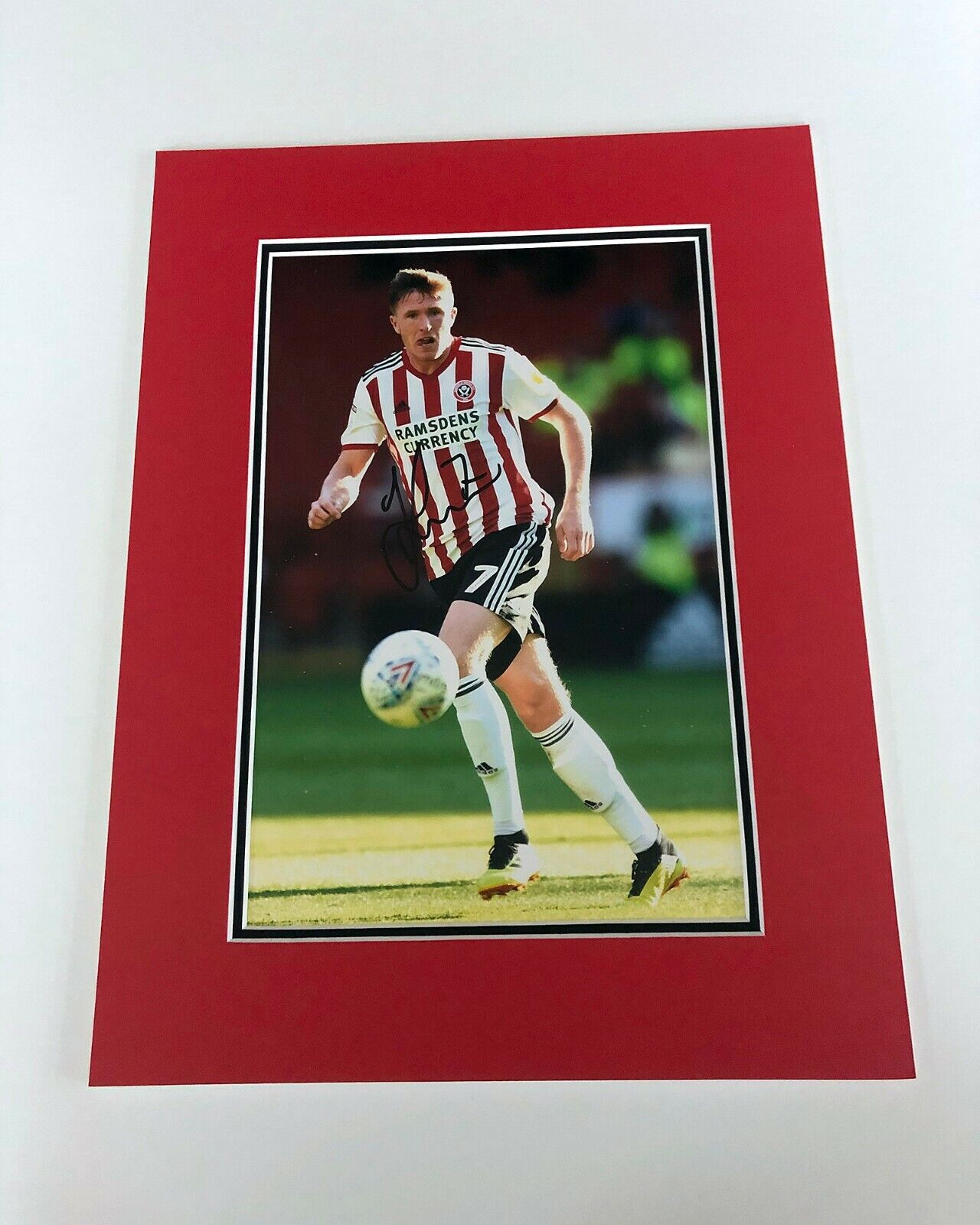 John Lundstram SUFC HAND SIGNED Photo Poster painting Display Mount Sheffield United AFTAL COA