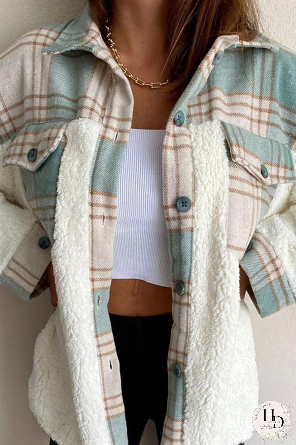 Red Fashion Casual Plaid Print Split Joint Cardigan Turndown Collar Outerwear