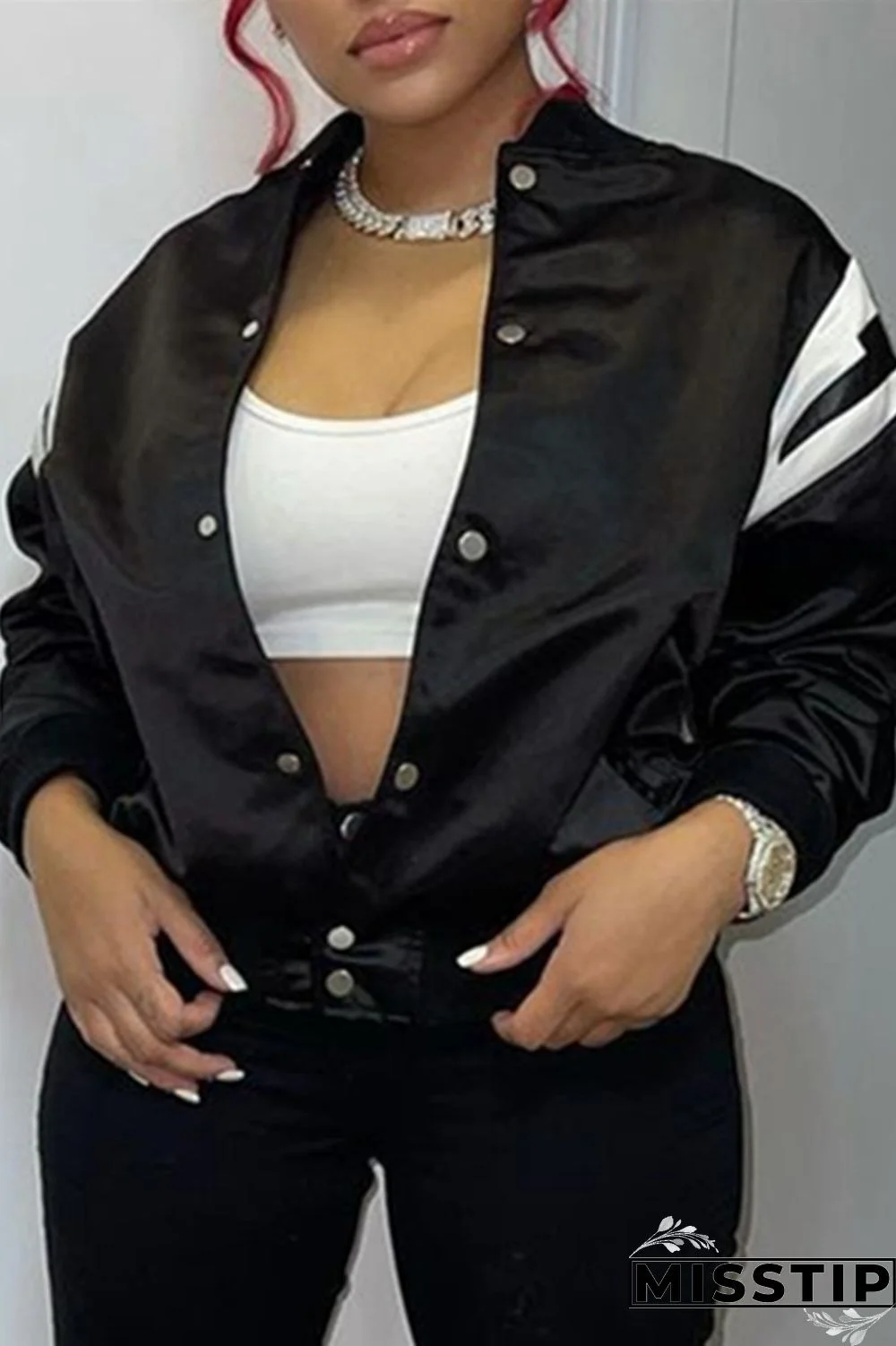 Burgundy Fashion Casual Print Patchwork Cardigan Outerwear