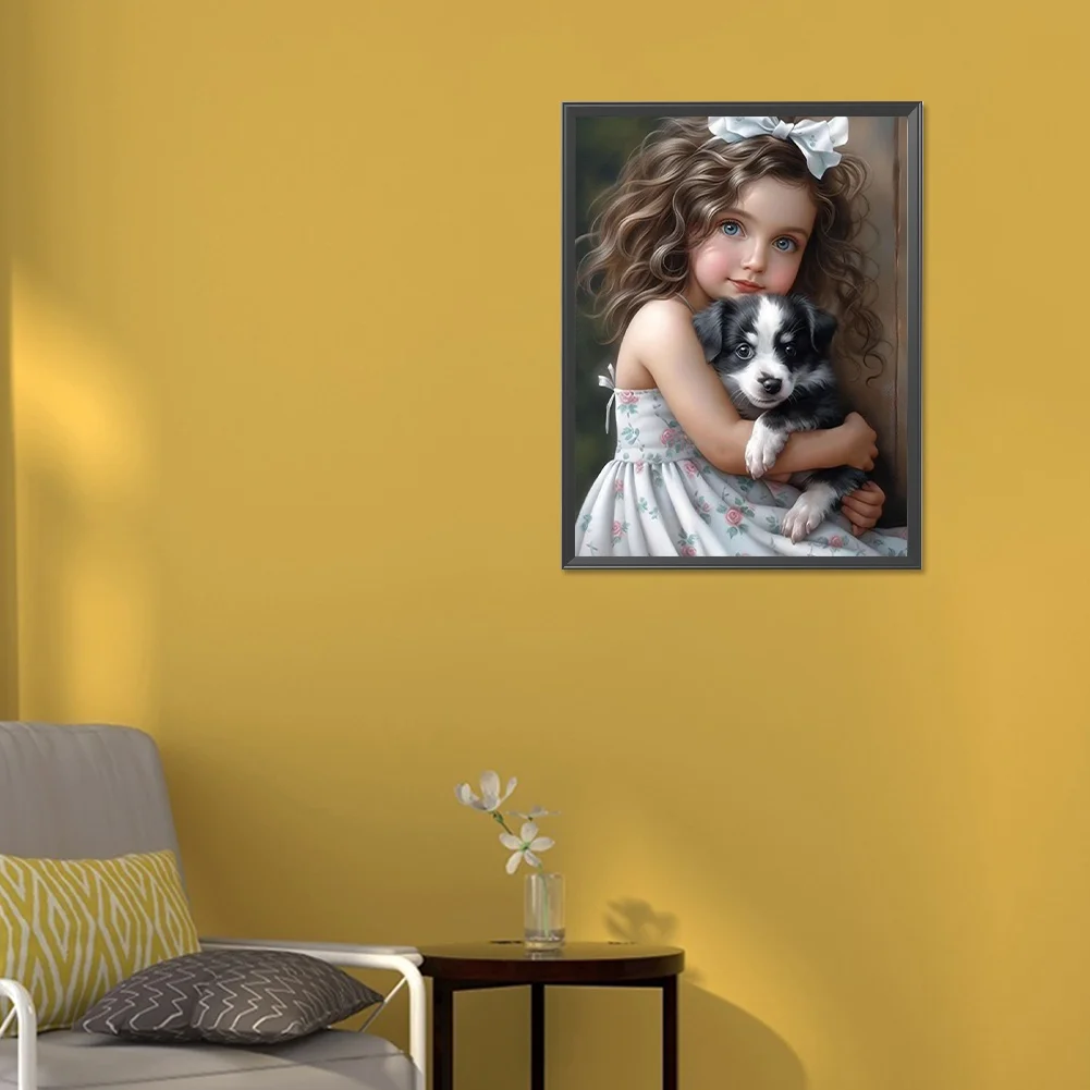 Diamond Painting - Full Round Drill - Sweet Girl(Canvas|30*40cm)