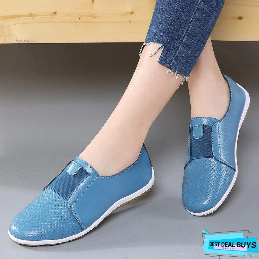 Women Leather Flat Shoes Woman Slip On Loafers Ladies Breathable Casual Flats Women's Moccasins Female Sneakers