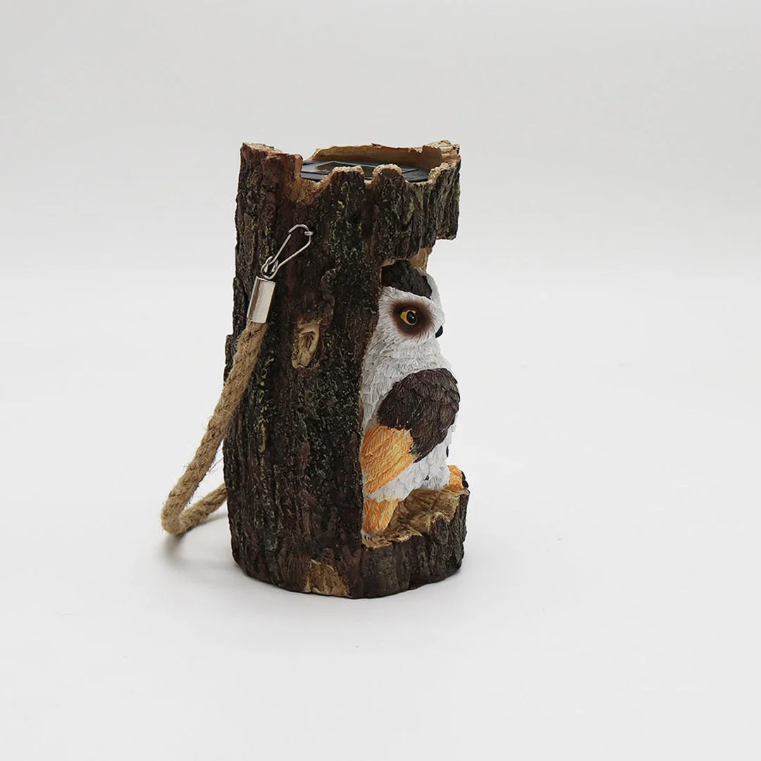 Solar Tree Stump Owl Night Light