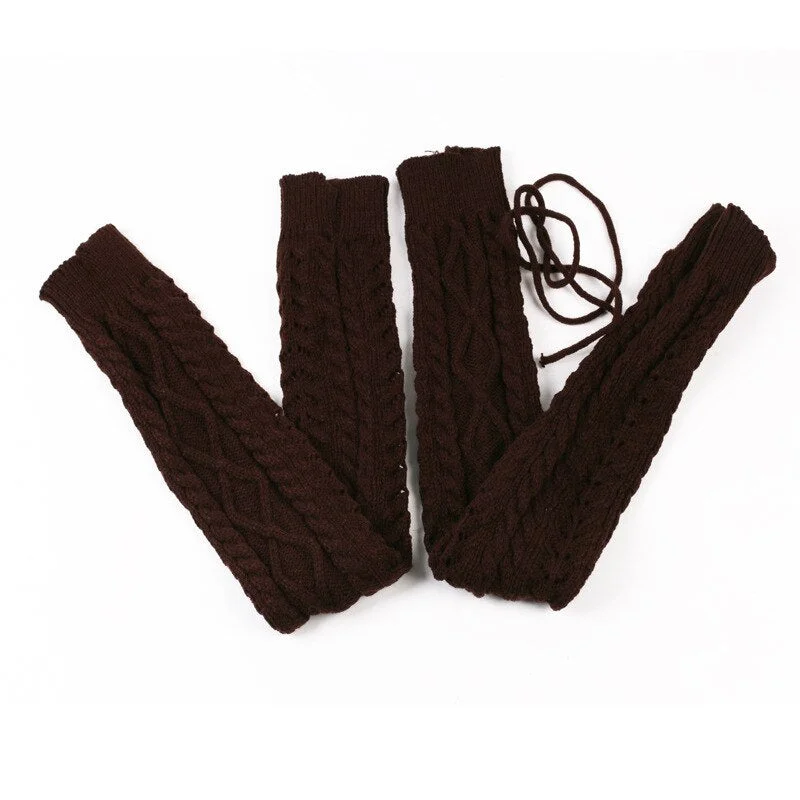 Leg Warmers Women Solid Thigh-high Over Knee Long Drawstring Breathable Lacing Womens Legs Warmer All-match Trendy Chic Warm New