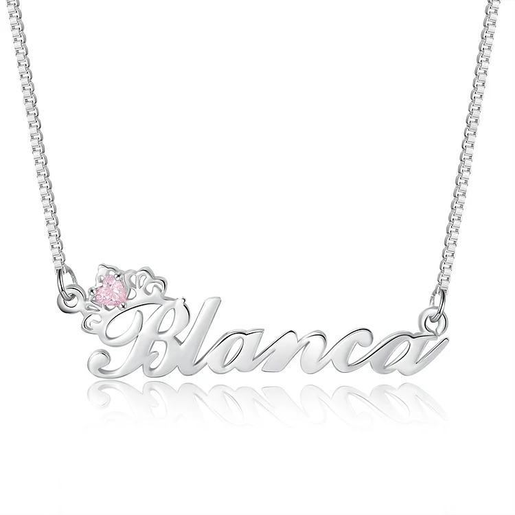 Personalized Necklace With Birthstone Custom 1 Name Necklace Gift For Her