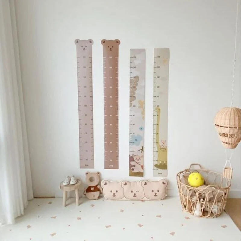 INS Canvas Baby Height Measure Ruler Wall Stickers Children Growth Chart Record Kids Room Decoration Hanging Rulers Photo Props
