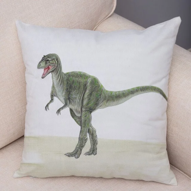 Linen Pillow Case - Jurassic Cartoon Dinosaur