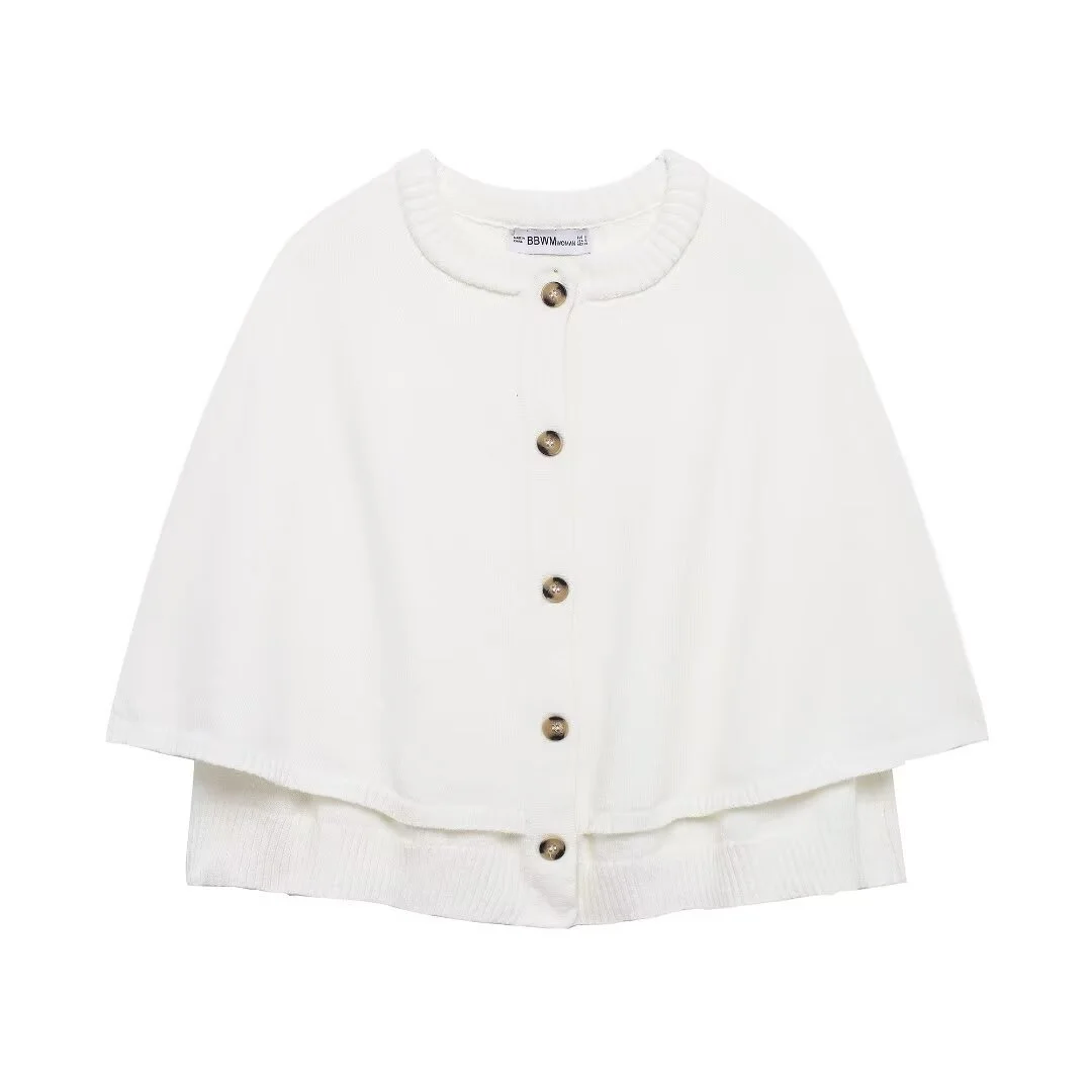 Nigikala Nigikala 2025 Fashion Knitted Round-Necked Shawl Cape Design Woolen Sweater Women's A35618