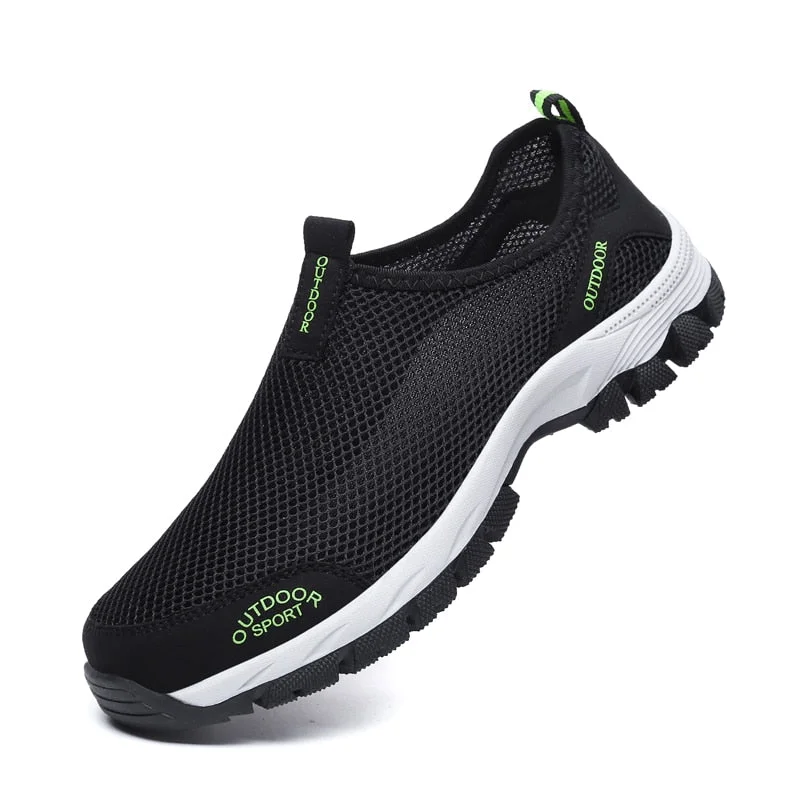New Men Summer Comfortable Casual Shoes Slip-on Breathable Air Mesh Flats Trainers Sneakers Water Loafers Size 39-49 Zapatos