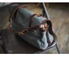 Organizer Handmade Luxury Canvas Genuine Leather Men's Large-capacity Messenger Bag Outdoor Designer Waterproof Shoulder Bag