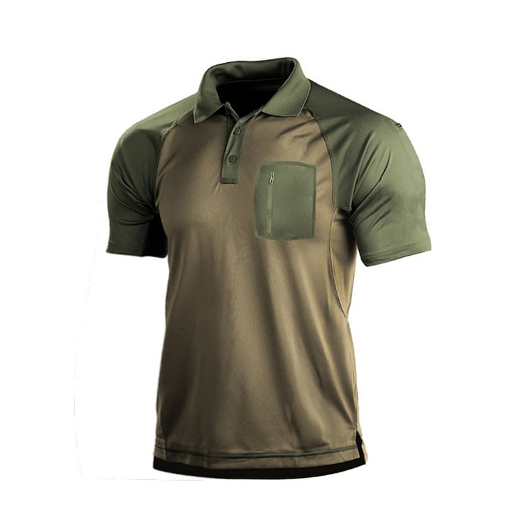 ZIPPER RAGLAN GRAPHIC POLO SHIRT