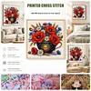 Wheat Poppy Pot Full 18CT 2 Strands DIY Stamped Cross Stitch Kits for Beginners Adults Home Wall Decor Cross Stitch Art and Crafts Kits 25x25cm tapestrymarket