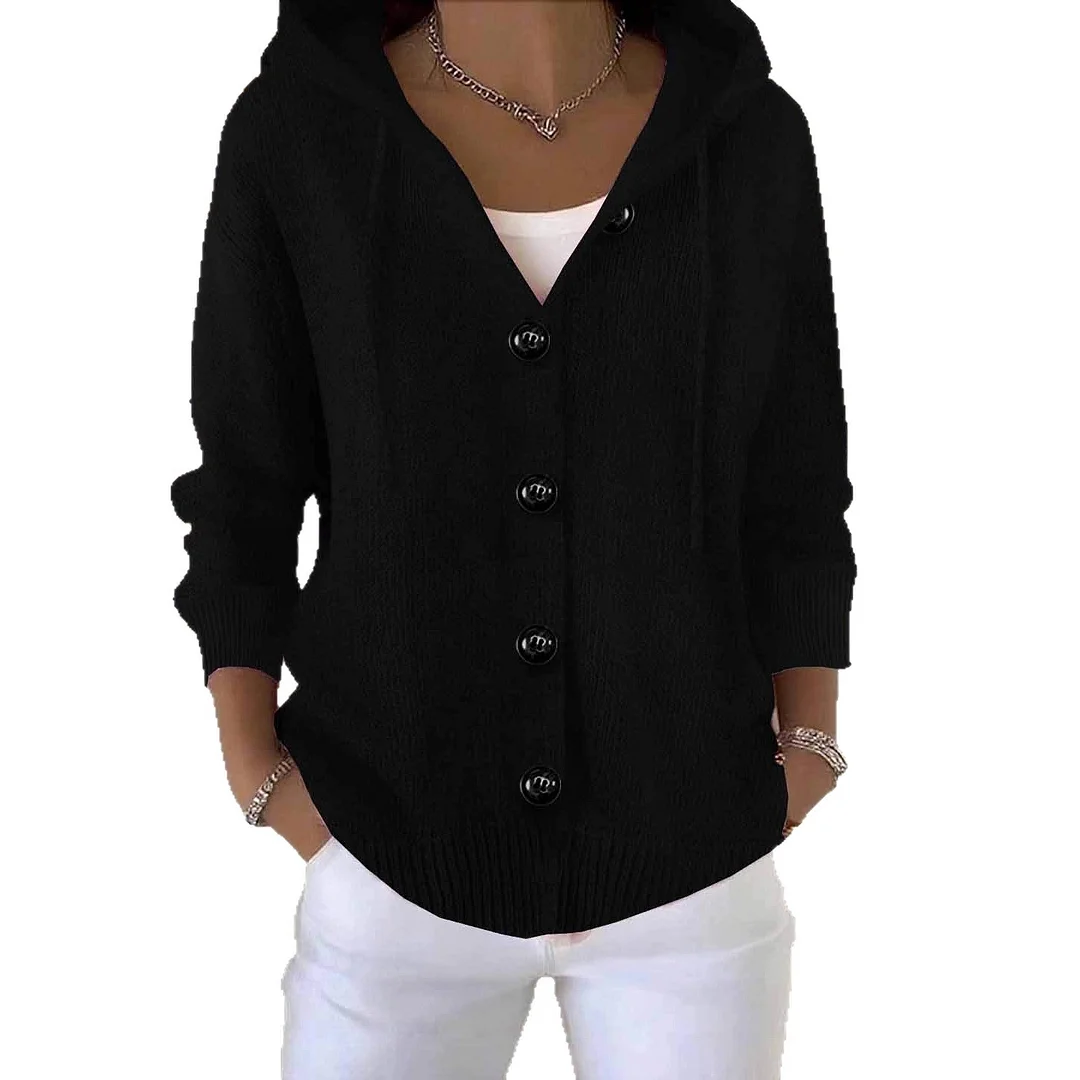 Athvotar Athvotar Sheintemu Spring/Autumn Hooded Long-Sleeved Button Sweater Cardigan