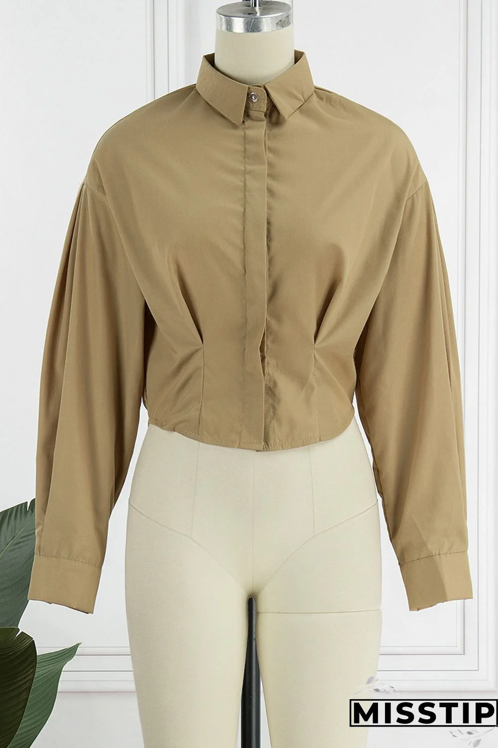 Black Casual Solid Patchwork Turndown Collar Tops