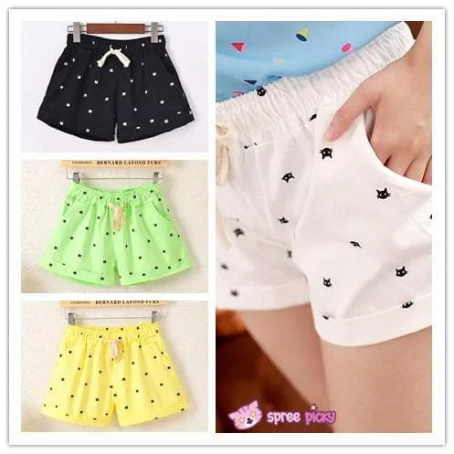 [6 Colors] Kawaii Neko Cat Printing Hot Shorts SP151889