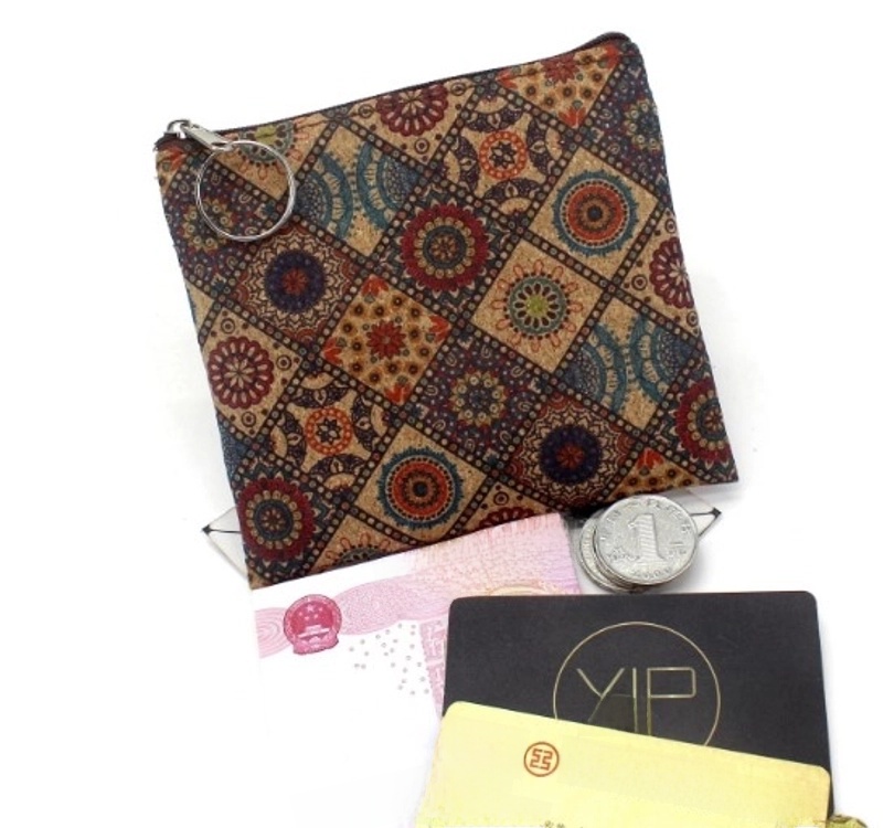 Women’s Geometric Woven Fabric Zipper Coin Purses