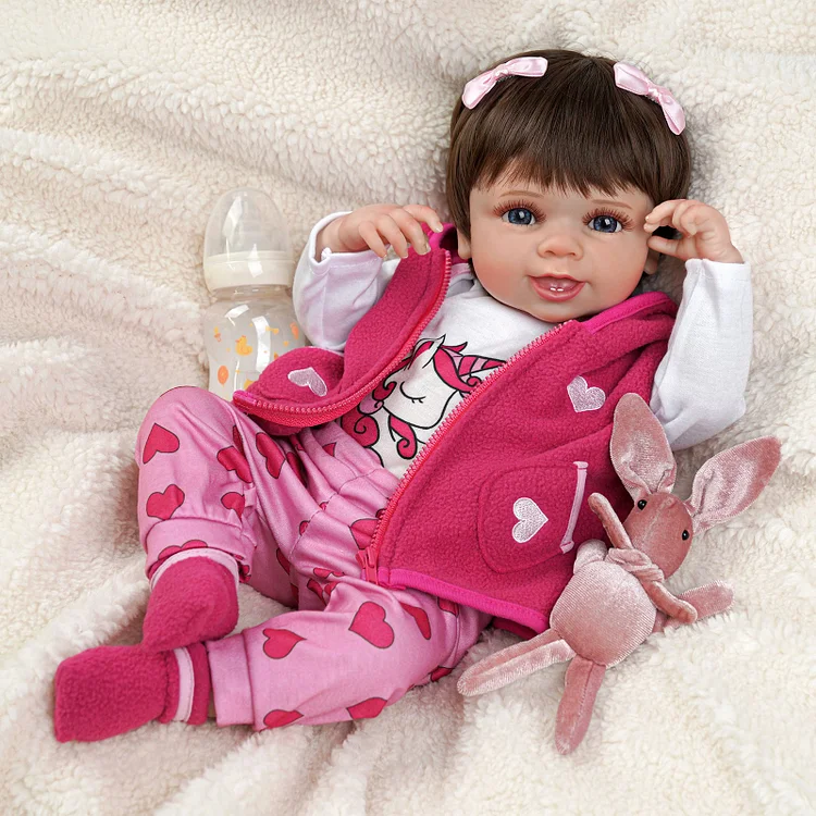 Babeside 20'' Cutest Realistic Pink Suit Reborn Baby Doll Girl Carol