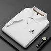 Men's 100% Cotton Lapel Solid Color Polo Shirt