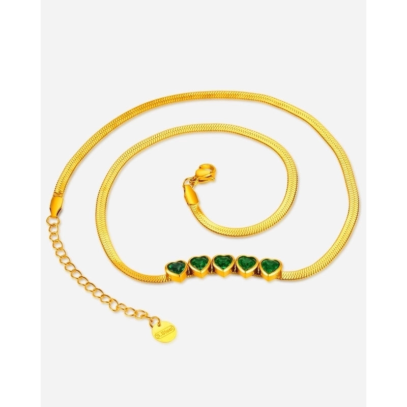 Vintage Style Minimalist Heart Shape 304 Stainless Steel Zircon Inlay Necklace