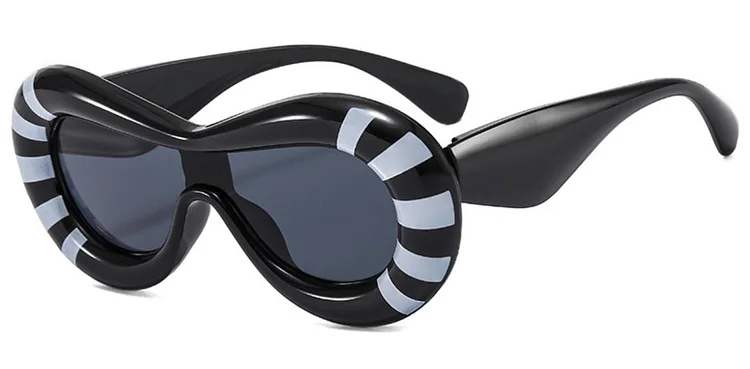 New in Stripe Oval Sunglasses for Men Women 2024 Retro Brand Design Shades Eyewear Female Candy Color Goggle Sun Glasses