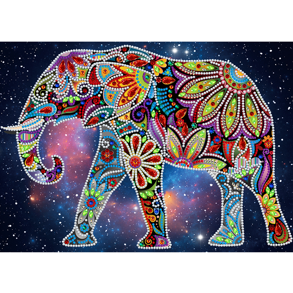 Elephant Luminous 30x40cm(canvas) partial special shaped drill diamond painting