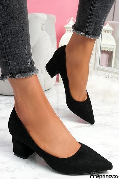 Chunky Heel Pointed Heels