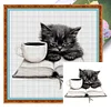 (Multi-Style) Cat On Book-11CT Stamped Cross Stitch 40*40cm/15.75*15.75in