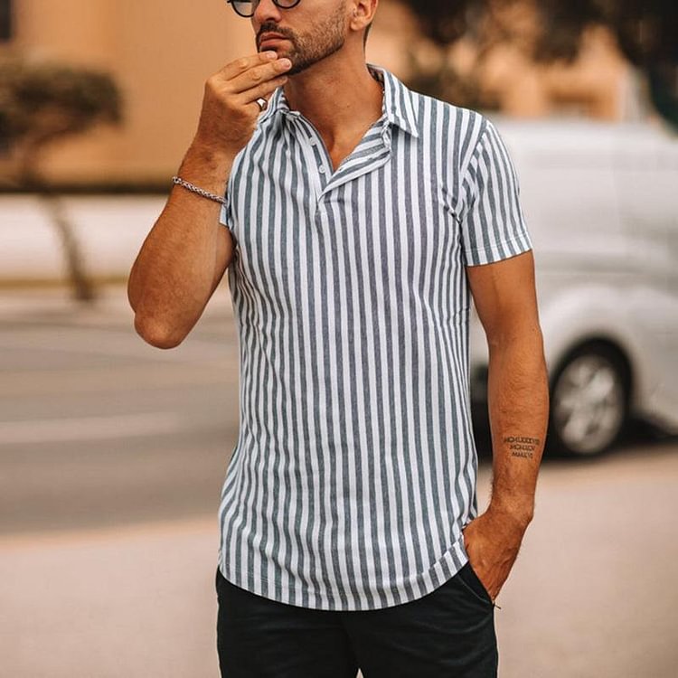 Top - Shirt Blue Stripes