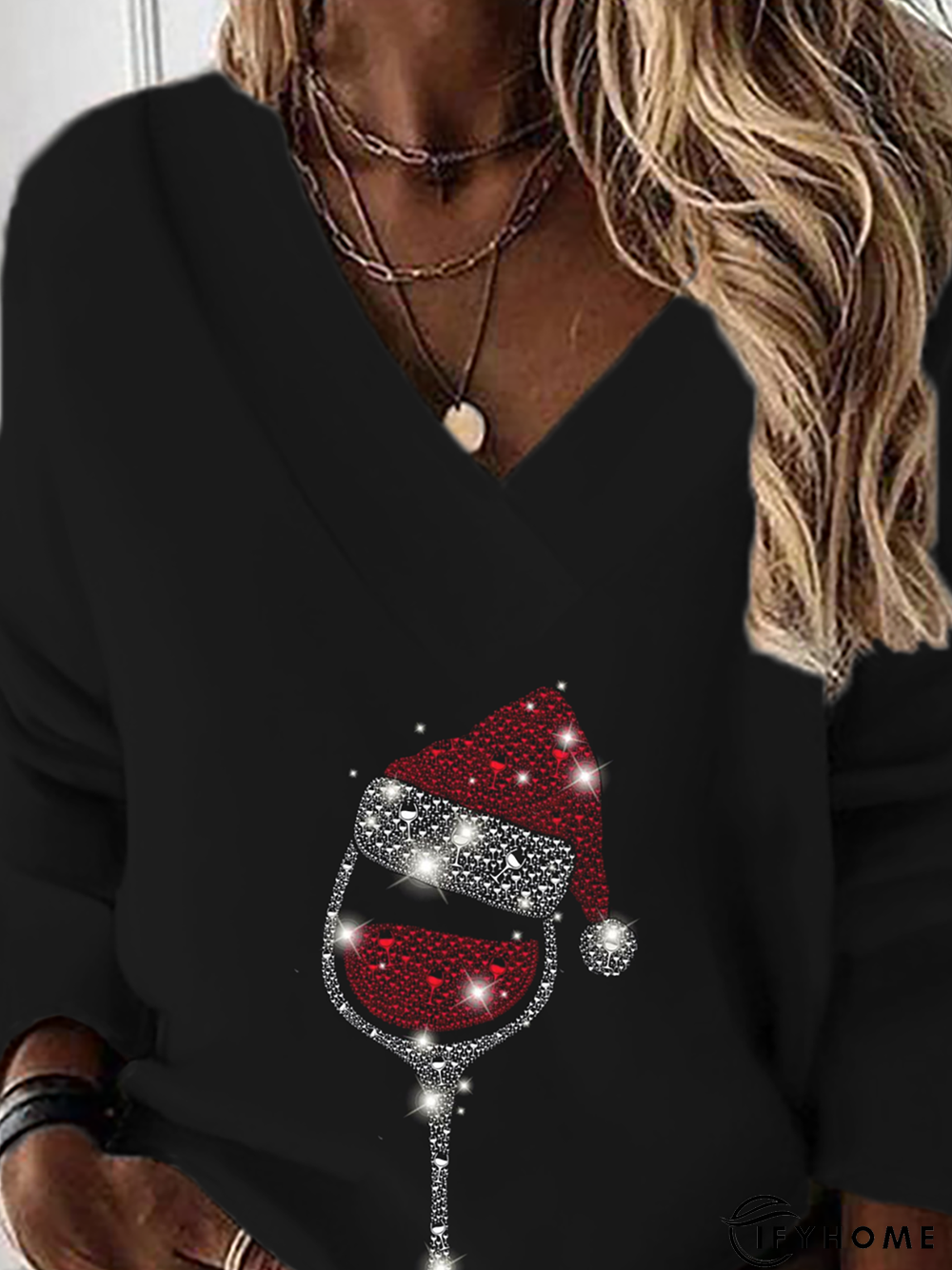 Casual Wine Glass Christmas Sweatshirt Xmas Hoodies | IFYHOME