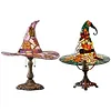 Witch Hat Desk Ornament Maple Leaf Resin Halloween Night Light