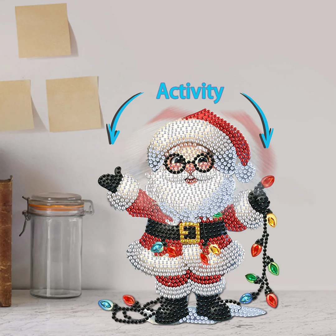 Acrylic Shaking Head Desktop Diamond Art Kits for Adults Beginner (Santa Claus)
